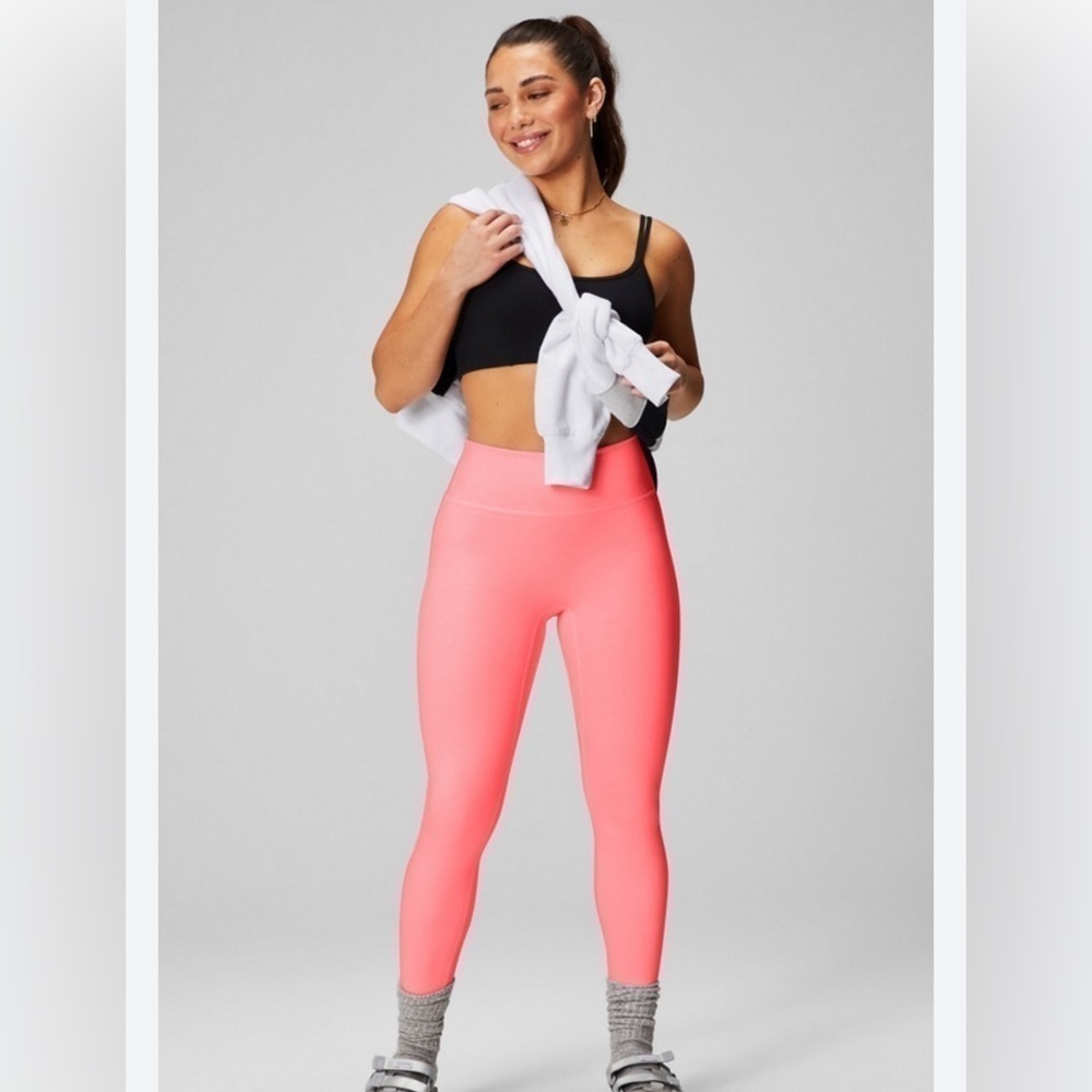 Fabletics Anywhere Motion365+ High-Waisted Legging Coral Crush Size Medium